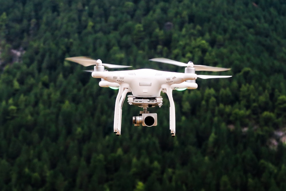 Drone capturing aerial geospatial imagery